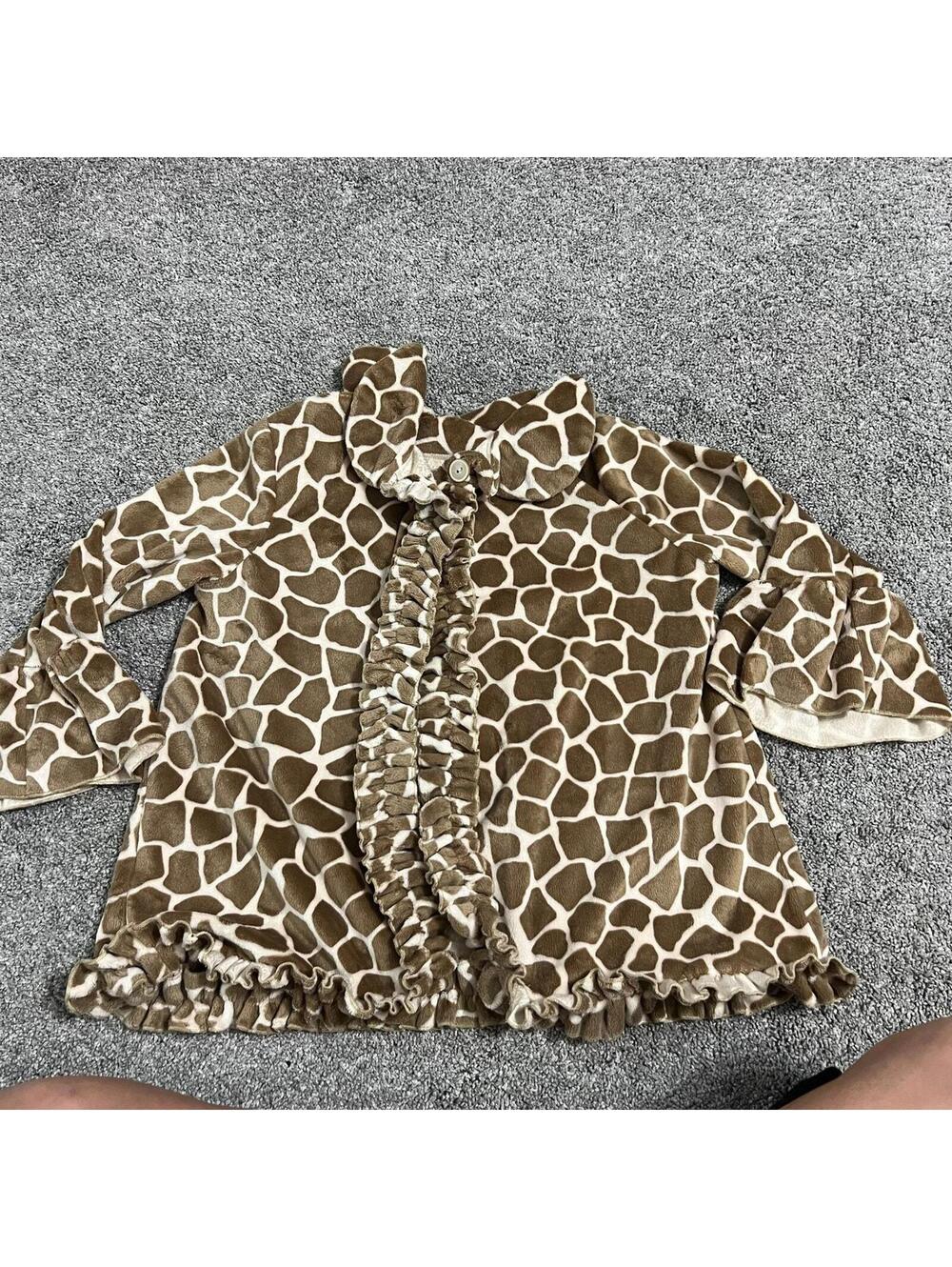 Lolly Wolly Doodle Girl's Youth Giraffe Fleece Jacket size 8